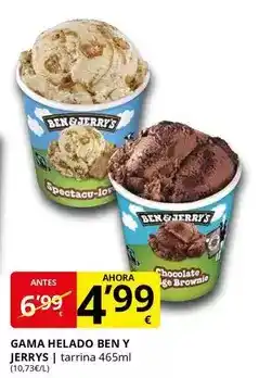 Supermercados MAS Helado ben y jerrys oferta