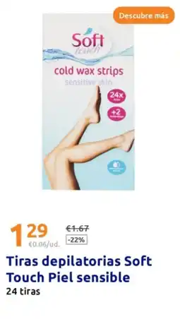 Action Tiras depilatorias Soft Touch Piel sensible 24 tiras oferta