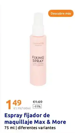 Action Espray fijador de maquillaje Max & More oferta
