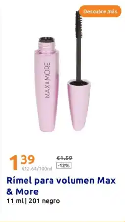 Action Rímel para volumen Max & More oferta