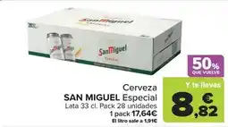 Carrefour San miguel - cerveza especial oferta