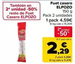 Carrefour Elpozo - fuet casero oferta