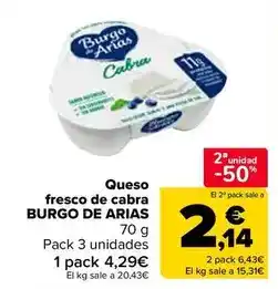 Carrefour Burgo de arias - queso fresco de cabra oferta