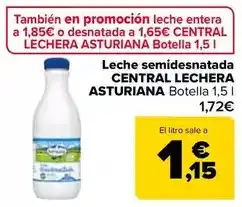 Carrefour Central lechera asturiana - leche semidesnatada oferta