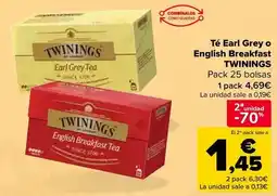 Carrefour Twinings - te earl grey o english breakfast oferta