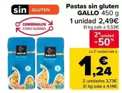Carrefour Gallo - pastas sin gluten oferta