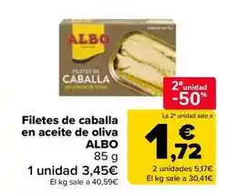 Carrefour Albo - filetes de caballa en aceite de oliva oferta