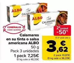 Carrefour Albo - calamares en su tinta o salsa americana oferta