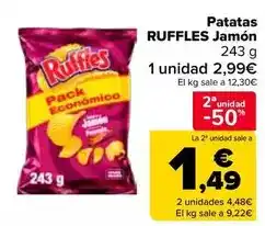 Carrefour Ruffles - patatas jamon oferta