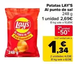 Carrefour Lay's - patatas al punto de sal oferta