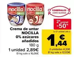 Carrefour Nocilla - crema de untar 0% azúcares añadidos oferta
