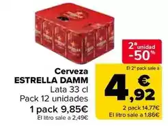 Carrefour Estrella damm - cerveza oferta