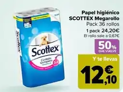 Carrefour Scottex - papel higiénico megarollo oferta