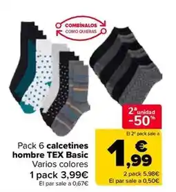 Carrefour Tex basic - pack 6 calcetines hombre oferta