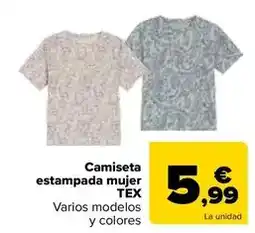 Carrefour Tex - camiseta estampada mujer oferta