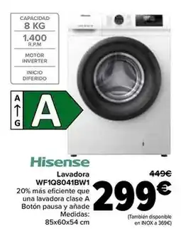 Carrefour Hisense - lavadora wf1q8041bw1 oferta