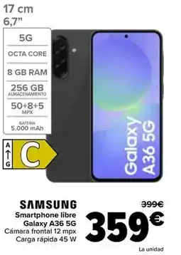 Carrefour Samsung - smartphone libre galaxy a36 5g oferta
