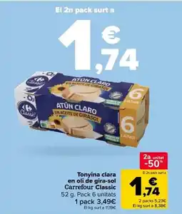 Carrefour Carrefour classic - atún claro en aceite de girasol oferta