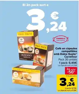 Carrefour Carrefour - cafe en capsulas compatibes con dolce gusto oferta