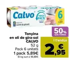 Carrefour Calvo - atún en aceite de girasol oferta