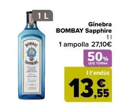 Carrefour Bombay sapphire - ginebra oferta