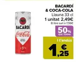 Carrefour Bacardi & coca-cola - 33cl oferta