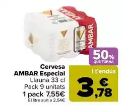 Carrefour Ambar - cerveza especial oferta