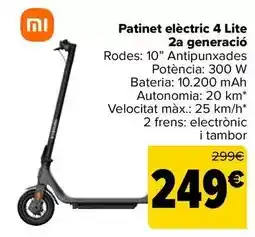 Carrefour Xiaomi - patinete electrico 4 lite 2a generacion oferta