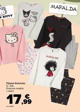 Carrefour Pijama licencias oferta