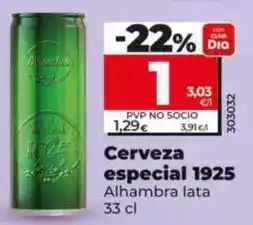 Dia Alhambra - cerveza especial 1925 oferta