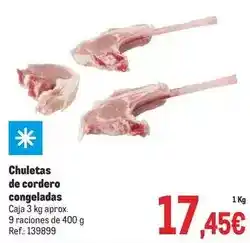 Makro Chuletas de cordero congeladas oferta