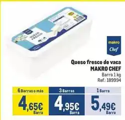 Makro Chef select - queso fresco de vaca oferta