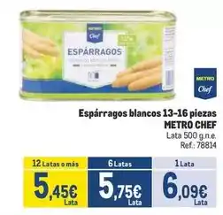 Makro Chef select - esparragos blancos 13-16 piezas oferta