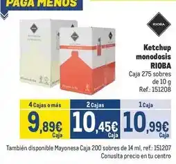 Makro Rioba - ketchup monodosis oferta