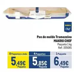 Makro Chef select - pan de molde tramezzino oferta