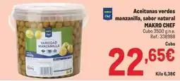Makro Makro - chef aceitunas verdes manzanilla sabor natural oferta