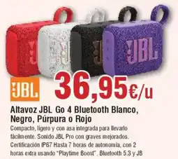 Hiper FROIZ JBL Altavoz Go 4 Bluetooth Blanco, oferta
