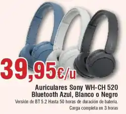 Hiper FROIZ Auriculares Sony WH-CH 520 Bluetooth Azul, Blanco o Negro oferta