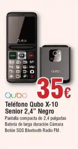 Hiper FROIZ QUBO Teléfono X-10 Senior 2,4" Negro oferta