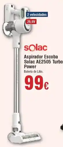 Hiper FROIZ SOLAC Aspirador Escoba AE2505 Turbobat Power oferta