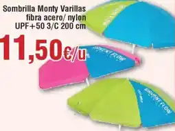 Hiper FROIZ Sombrilla Monty Varillas fibra acero/nylon UPF+50 3/C 200 cm oferta