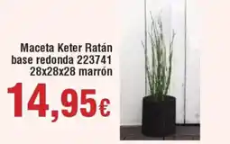 Hiper FROIZ Maceta Keter Ratán base redonda 223741 28x28x28 marrón oferta