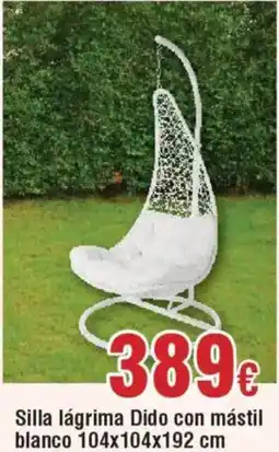 Hiper FROIZ Silla lágrima Dido con mástil blanco 104x104x192 cm oferta