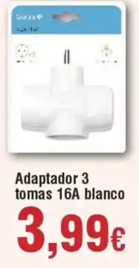 Hiper FROIZ Adaptador 3 tomas 16A blanco oferta