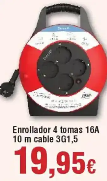 Hiper FROIZ Enrollador 4 tomas 16A 10 m cable 3G1,5 oferta