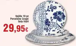 Hiper FROIZ Vajilla 18 pz Porcelana Coupe Seta H&H oferta