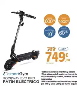 E.Leclerc SMARTGYRO Rockway evo pro patín eléctrico oferta