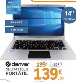 E.Leclerc DENVER Nbd14115es portátil oferta