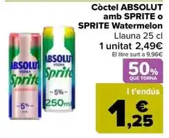 Carrefour Absolut con sprite - cocktail o watermelon oferta