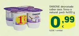 HiperDino DANONE desnatado sabor coco, fresa o natural oferta
